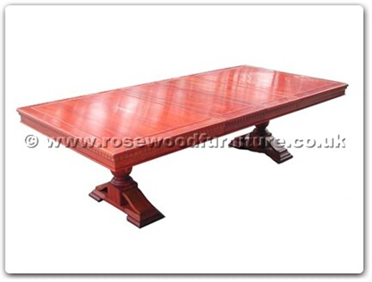 Rosewood Furniture Range  - ff23994table - Black wood rectangular dining table with 2 pedestal legs