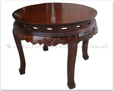 Rosewood Furniture Range  - ff24981inv11 - Round dining table flower carved