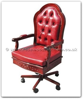 Rosewood Furniture Range  - ff24f8locha - Wooden frame leather executive office chair