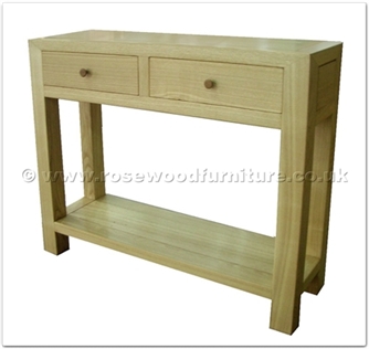 Rosewood Furniture Range  - ff32f28hal - Ashwood serving table plain design - 2 drawers and shelf