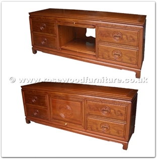 Rosewood Furniture Range  - ff34f30tv - T.v. cabinet longlife design - 4 drawers - 1 folding glass door