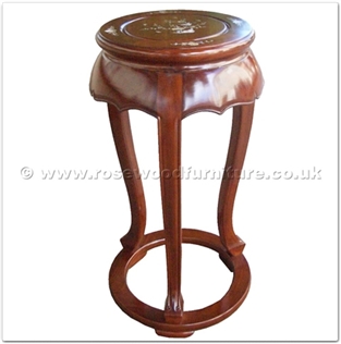 Rosewood Furniture Range  - ff42e10fs - Round flower stand mother of pearl inlaid