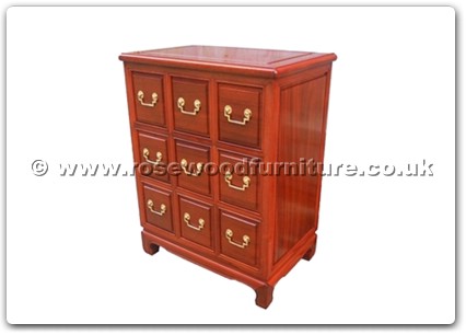 Rosewood Furniture Range  - ff52e12cdp - C.D. cabinet plain design w/9 drawers