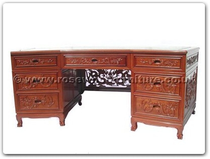 Rosewood Furniture Range  - ff7000 - executive office desk dragon design and phoenix design - tiger legs