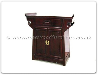 Rosewood Furniture Range  - ff7031c - Altar table plain design with carved handle drawer