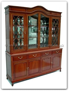 Rosewood Furniture Range  - ff7047fm - Queen Ann legs Buffet with curved top french design with spot light and mirror back