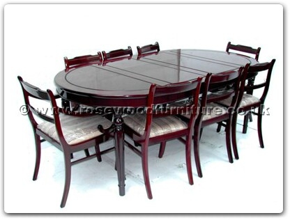 Rosewood Furniture Range  - ff7055x - Round legs oval dining table with 2+6 low back chairs