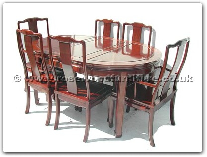 Rosewood Furniture Range  - ff7302p - Oval dining table plain design with 2+4 chairs