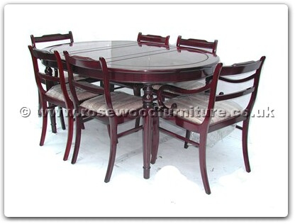 Rosewood Furniture Range  - ff7302x - Round legs oval dining table with 2+4 low back chairs
