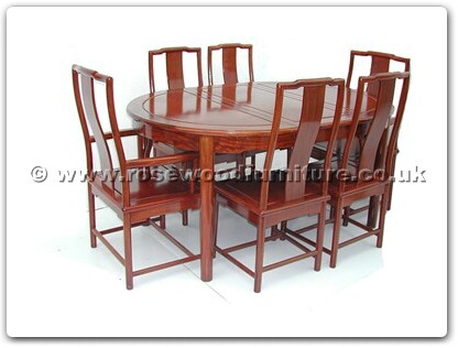 Rosewood Furniture Range  - ff7303os - Ming Style Oval Dining Table With 2+4 Chairs