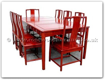 Rosewood Furniture Range  - ff7303s - Ming Style Sq Dining Table With 2+6 Chairs