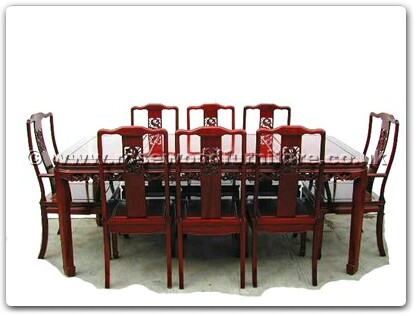 Rosewood Furniture Range  - ff7306d - Round corner dining table dragon design with 2+6 chairs