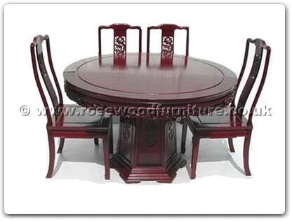 Rosewood Furniture Range  - ff7307d - Round dining table dragon design with 6 chairs