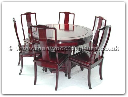 Rosewood Furniture Range  - ff7307p - Round dining table plain design with 6 chairs