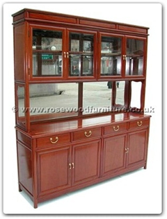 Rosewood Furniture Range  - ff7308 - Ming style buffet with top with spot light and mirror back