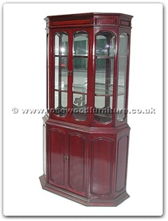 Rosewood Furniture Range  - ff7309 - Angle glass cabinet french design with spot light and mirror back