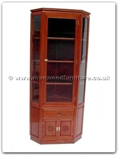 Rosewood Furniture Range  - ff7316lw - Corner cabinet longlife design with spot light and wooden back