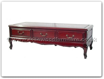 Rosewood Furniture Range  - ff7326qp - Queen ann legs coffee table with 3 drawers