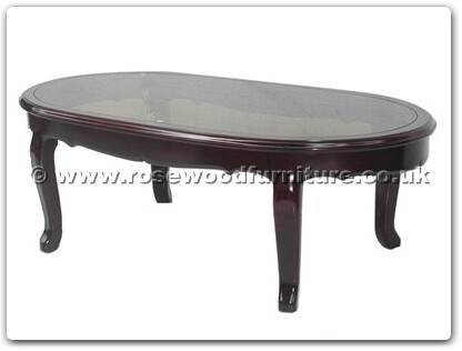 Rosewood Furniture Range  - ff7328f - Smoke glass top oval coffee table french design
