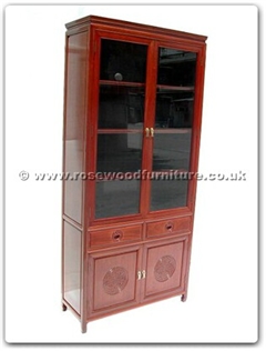 Rosewood Furniture Range  - ff7350l - Bookcase with 2 drawers and 4 doors longlife design