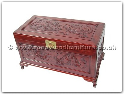 Rosewood Furniture Range  - ff7361 - Chest dragon and phoenix design with camphorwood lined