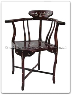 Rosewood Furniture Range  - ff7367pm - Corner chair plain design with m.o.p. excluding cushion