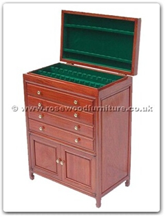 Rosewood Furniture Range  - ff7368p - Cutlery cabinet plain design - All Drawers Felt Lined