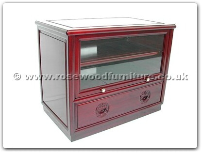 Rosewood Furniture Range  - ff7423l - T.v. cabinet with 1 drawer and 1 glass door longlife design