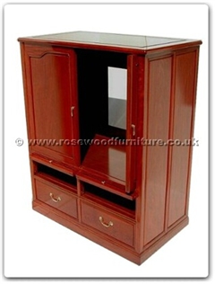 Rosewood Furniture Range  - ff7438pb - T.v. cabinet Open and Slide Doors with Drawers