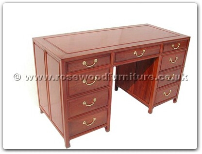 Rosewood Furniture Range  - ff7443p - Desk with 9 drawers plain design