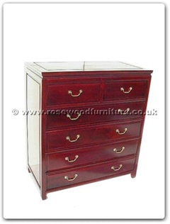 Rosewood Furniture Range  - ff7445p - Chest of 6 drawers plain design