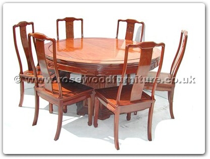 Rosewood Furniture Range  - ff7507l - Round dining table longlife design with 8 chairs