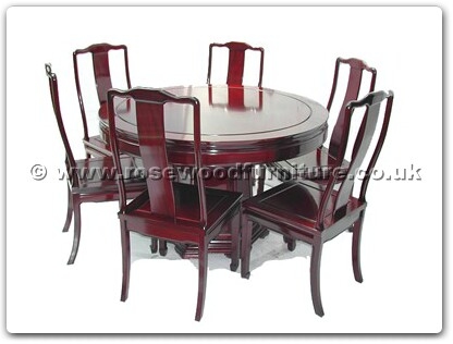 Rosewood Furniture Range  - ff7507p - Round dining table plain design with 8 chairs