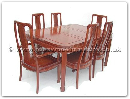 Rosewood Furniture Range  - ff7606h - Round corner dining table with 2+4 high back chairs