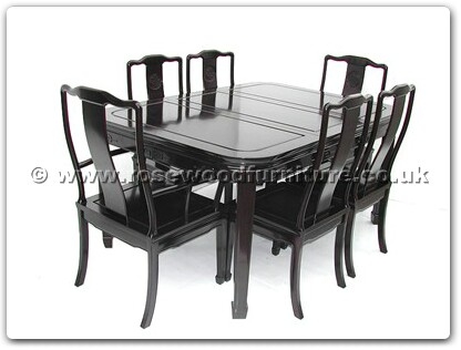 Rosewood Furniture Range  - ff7606l - Round corner dining table longlife design with 2+4 chairs