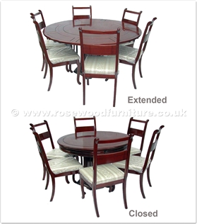 Rosewood Furniture Range  - ff7607e - Extendable round dining table with 6 chairs
