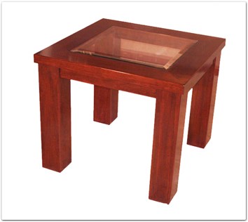 Rosewood Furniture Range  - ff8002r - Redwood bevel glass top end table