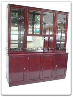 Rosewood Furniture Range  - ff84wall - Wall unit with Mirror Back with Glass Doors with Spotlight