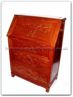 Rosewood Furniture Range  - ffb30wri - Writing desk with 3 drawers bamboo design