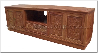 Rosewood Furniture Range  - ffbattv - T.v. cabinet bat and longlife carved - 1 drawer and 4 doors