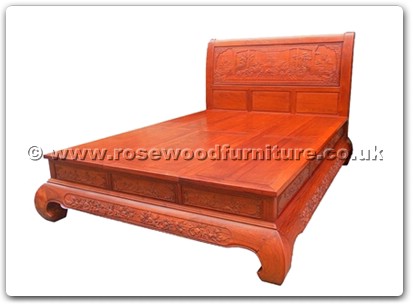 Rosewood Furniture Range  - ffbedfcc - Curved legs queen size bed full carved