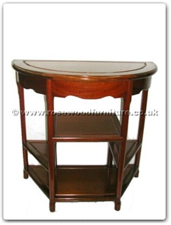 Rosewood Furniture Range  - ffbkphmoon - Half moon table plain design with shelves