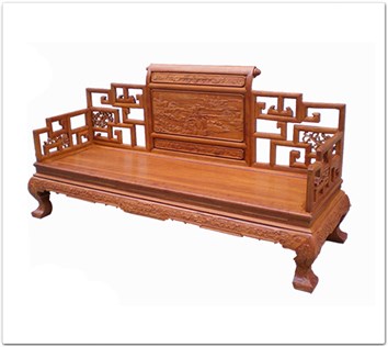 Rosewood Furniture Range  - ffbw3sfc - Curved legs bench w/full carved
