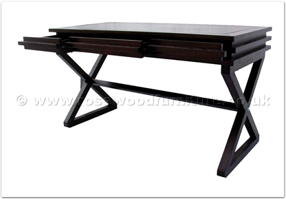 Rosewood Furniture Range  - ffbwdesk - Black Wood Desk With 3 Drawers
