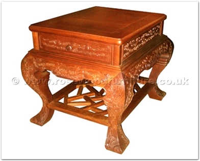 Rosewood Furniture Range  - ffbwent - Curved legs end table w/full carved