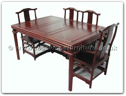 Rosewood Furniture Range  - ffbwm62din - Black wood sq ming style dining table with 2+4 chairs