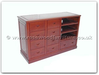 Rosewood Furniture Range  - ffcdcab - Cabinet With 9 C.D. Drawers and 3 Sliding Shelves