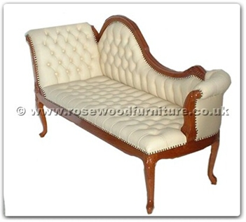 Rosewood Furniture Range  - ffchaise2 - Chaise longue with buttoned leather covering