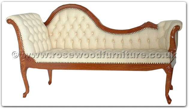 Rosewood Furniture Range  - ffchaise4 - Chaise longue with buttoned leather covering
