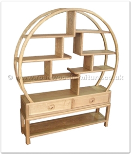 Rosewood Furniture Range  - ffcscurl - Ashwood circle style curio cabinet - 2 drawers longlife design
